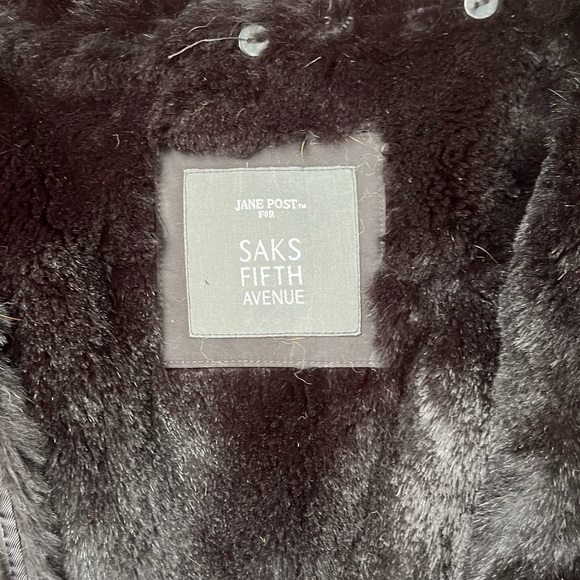 Y2K Jane Post for Saks Fifth Avenue Satin Jacket with Fur Sleeves - Picture 3 of 6